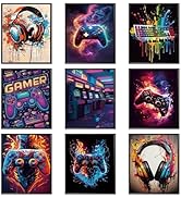 Game controller canvas poster print wall decor Set of 9