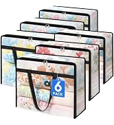 TasticTotes 6 Pack Clear Storage Bags for Comforter, Clothes & Bedding, Plastic Blanket Storage w...