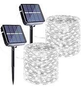 Joomer Solar Fairy Lights, 2-Pack Total 80FT 240LED Solar String Lights Outdoor Waterproof 8 Ligh...