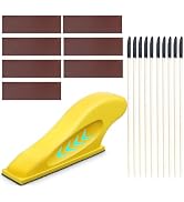 Micro Sander Block Kit+10 Sanding Sticks,70pcs 80-600Grit Detail Sandpaper,3.5" x 1" Micro Hand S...
