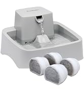 PetSafe Oasys Pet Fountain, 1/2 Gallon, Cats & Small Dogs, 4-Pack Filters | Adjustable Flow Contr...