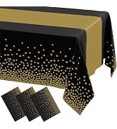 Smiry Plastic Table Cloth Disposable 3 Pack, 54 x 108 Inch Rectangle Waterproof Tablecloth, Print...