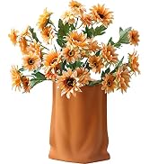 auons Crinkle Paper Bag Vase Ceramic Vase Modern Handmade, Creative Flower Arrangement Ornaments,...