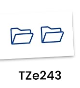 Brother Genuine P-touch TZe243 Label Tape in cardboard pack: Blue on White 18mm