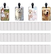 40 Pcs Sublimation Luggage Tag Blanks Rectangle Bulk with Belt MDF Sublimation Bag Tags Blanks He...