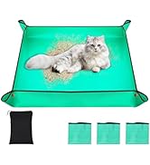 3 Pack Green Travel Litter Box for Cats,Portable Foldable Waterproof Collapsible Cat Litter Box,I...