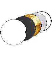 NEEWER 80cm Light Reflector with Handle & 3/8" Thread, 5 in 1 Foldable Round Light Diffuser, Tran...