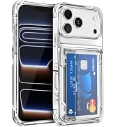 Jelanry for iPhone 17 Pro Max Case, Wallet Clear Case with Credit Card Holder Heavy Duty Protecti...