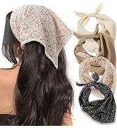 HBselect 4PCS Bandanas for Women Boho Head Bands Tie-Back Triangle Head Scarf Head Kerchief for G...