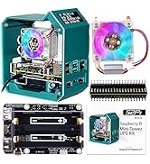 GeeekPi Raspberry Pi 4 Case, Mini Tower Case with ICE Tower Cooler, Raspberry Pi UPS Plus Hat, 0....