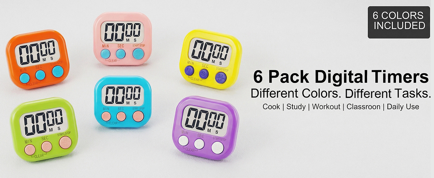Digital Classroom Timer for Teacher, Magnetic Kitchen Timer for Kids Homework Study Cooking Gym Game