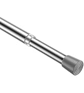 MEXAU 1Pcs Spring Tension Curtain Rod 26-39 inch Spring Tension Rods Silver Tension Rods Adjustab...
