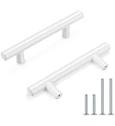 Probrico 10 Pack| White Cabinet Pulls 3 Inch Modern Cabinet Hardware Euro T Bar Handles Cupboard ...