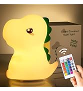 OneFire Dinosaur Toys for Kids 3-5,16 Colors+Silicone+Dimmable+12 Hr Use Night Light for Kids Nig...
