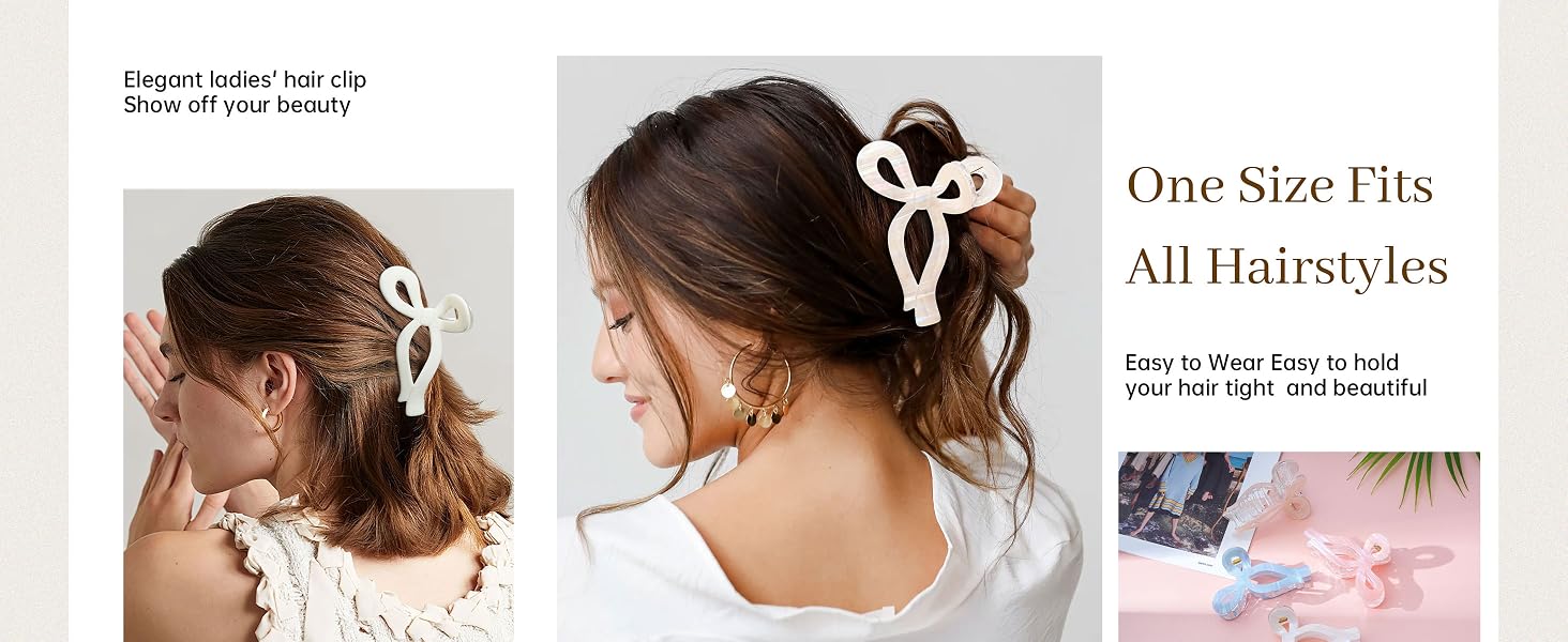 Elegant Bow Hair Claw Clip