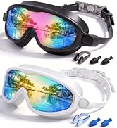 Rantizon 2026 New Swim Goggles, Wide View Swimming Goggle for Adult, Anti Fog & UV Leak Proof Gog...