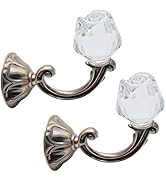 Xiaoyztan Crystal Rose Head Curtain Tiebacks Drapery Holdbacks Multifunctional Decorative Wall Mo...