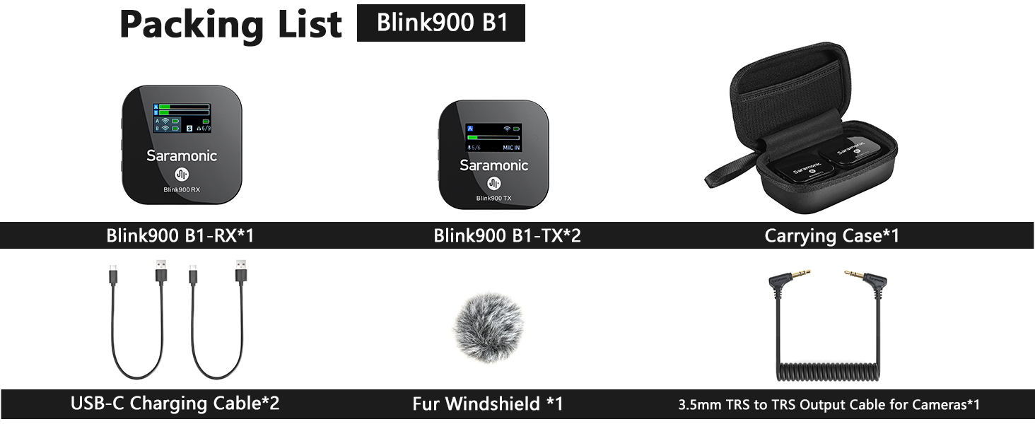 Saramonic Blink900 B1 Wireless Lavalier Microphone System for Canon Nikon DSLR Camera