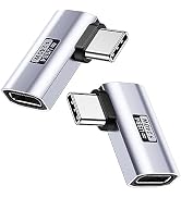 2 Pack 90 Degree USB C Adapter, Right Angle USB C Male to Female Extender 240W Charging, USB4 Typ...