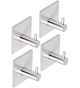 HANZE Adhesive Hooks Wall Hangers Heavy Duty Sticky Hooks Waterproof Stainless Steel Hanger Towel...