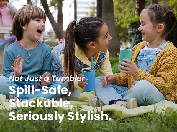 Not just a tumbler spill-safe stackable seriously stylish cupkin tumbler 8oz 12oz 20oz