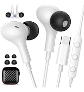 AHFYCIH USB C Earbuds with Microphone Cute in Ear Wired Headphone | USB-C Plug Ear Buds Corded He...
