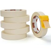 TAPEBEAR 6Rolls Beige Masking Tape with Dispenser 24mm x 60yd