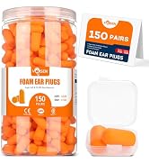 VOISEN 150 Pairs Foam Ear Plugs, Ear Plugs for Sleeping Noise Cancelling, 32dB NRR, 37dB SNR Earp...