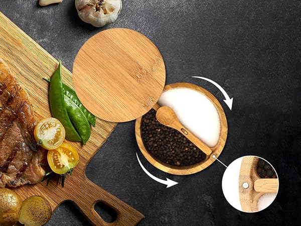 Bamboo Salt and Pepper Bowl Box