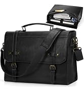 RAINSMORE Mens Messenger Bag 17 Inch Waterproof Vintage Leather Laptop Briefcase Large Laptop Bag...