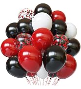 Red and Black Balloons, 50pcs 12 inch Black Red White Balloons for Birthday, Wedding, Baby Shower...