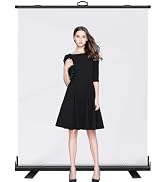 WASJOYE Retractable White Backdrop Screen - 79 x 59 in Professional Pull Up Panel Auto-Locking Wr...