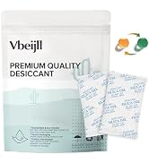 Vbeijll 5 Gram (50 Pack) Color-Indicating Silica Gel Packets, Premium Food Grade Desiccant - Rech...