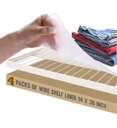 Performore 4 Pack of Shelf Liner Measure 11.75x47 Inch which Fits 12x48 Inch Wire Shelf and Close...