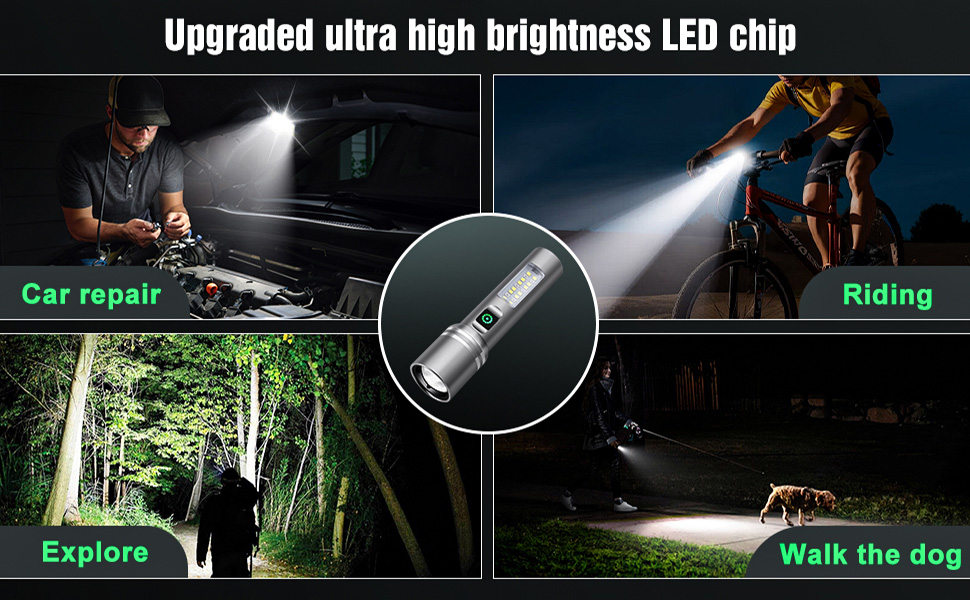 rechargeable led flashlight; rechargeable flashlights for home; high power flashlight