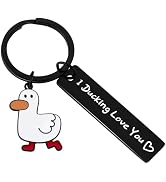 PLwelth Duck Keychain for Couples Cute Keyring for Duck Lovers Funny Keychin for Car Backpack Gif...