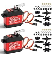 25KG High Torque Servo Motor, Miuzei RC Steering Servo Metal Gear Waterproof Compatible with 1/8,...