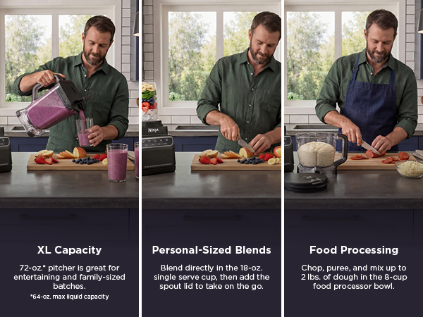 XL Capacity, Personal-Sized Blends, Food Processing