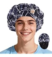 Years calm Satin Lined Shower Cap for Men Waterproof Reusable Camouflage | Adjustable Elastic Ban...