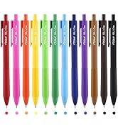YISAN Colored Gel Pens,12 Pcs 0.7mm Fine Point Retractable Pens with Quick-Dry Ink - Smooth Writi...