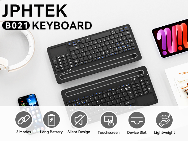 JPHTEK wireless bluetooth keyboard with touchpad