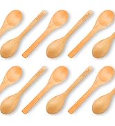 HANSGO Small Wooden Spoons, 12PCS 5 inches Mini Wooden Salt Spoons Tasting Spoon Wooden Soup Spoo...