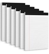 White Legal Note Pads 8.5''x 11'', 6 Pack Legal Paper Note Pads, Micro Perforated Wide Ruled Line...