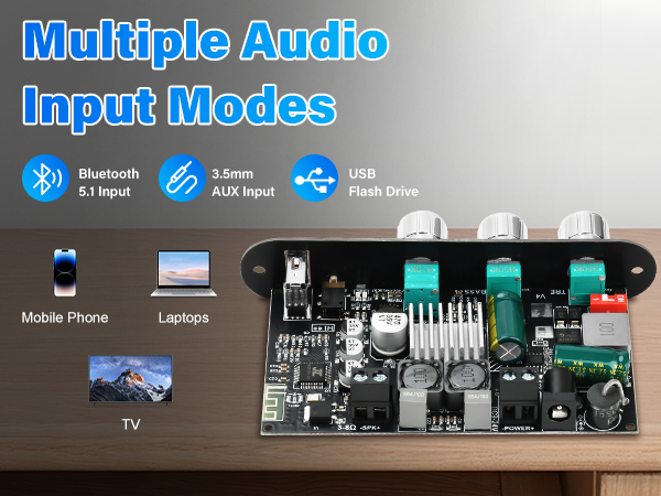 ZK-1001U Bluetooth Amplifier Board,100W Mono Channel Amp Board