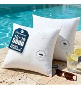 Phantoscope 18x18 Outdoor Pillow Inserts - Pack of 2 Outdoor Pillows Waterproof Down Alternative ...