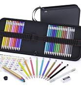 Four Candies Mechanical Pencils, 36-Color Colored Pencils Set for Adult, Pencils Sharpener and Pe...