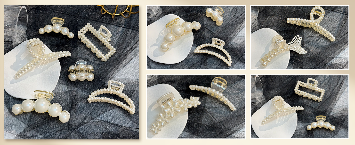 pearl hair clips