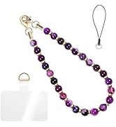 Handmade Beaded Charm Cell Phone Camera Lanyard, Wrist Strap with Natural Gemstone Beads,Phone Ch...