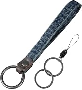 Fishent Denim Wristlet Keychain for Women Men, Cute Key Chain, Wrist Lanyards for Car Keys ID Bad...