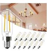DAYBETTER 12Pack Tubular LED Bulb Dimmable 4.5W Warm White 2700K T6 E12 Candelabra Bulb 40 watt E...